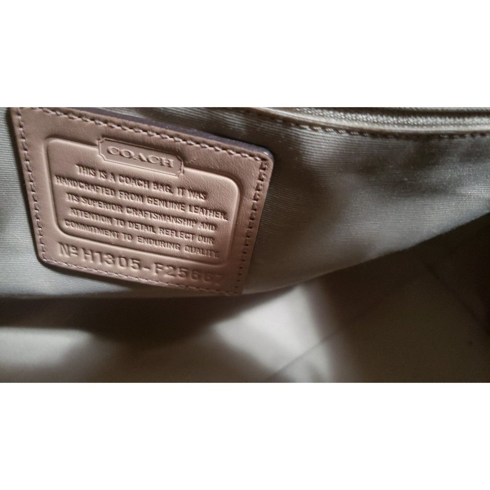 Coach Authentic Peyton Saffiano Leather Shoulder Bag Gold and Wallet - Picture 7 of 9